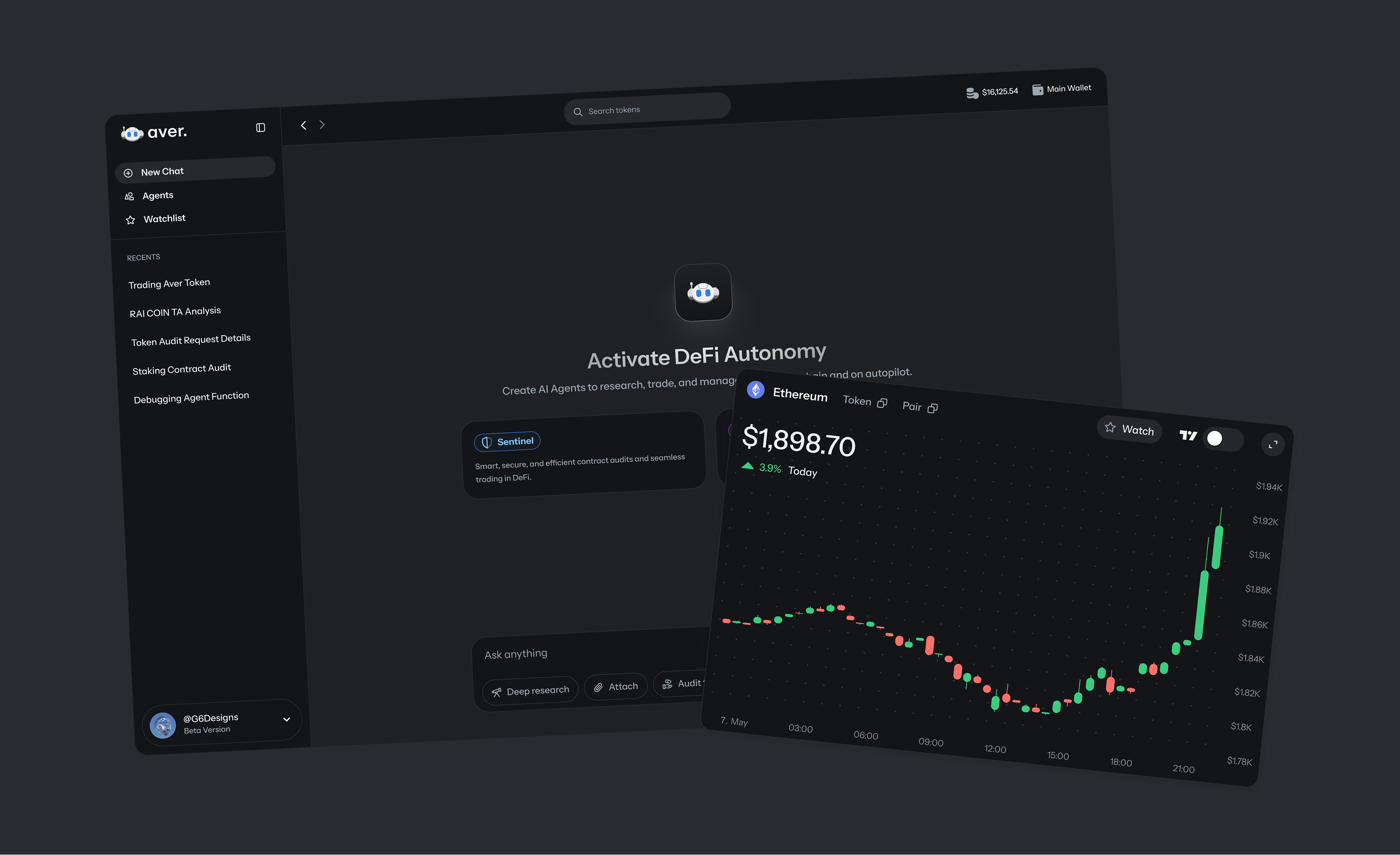 Activate DeFi Autonomy — Aver landing